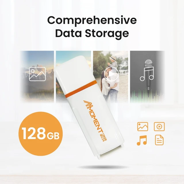 Alt view image 3 of 5 - MMOMENT 128GB USB Drive, MU34 USB 3.2, Up to 120MB/s Read, 60MB/s Write