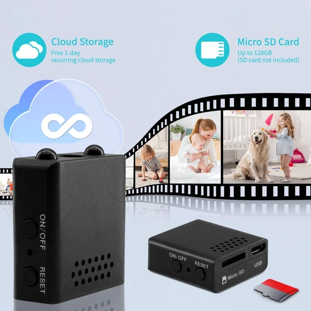 Alt view image 3 of 4 - Mini 2026 Small Security Camera Indoor WiFi HD Home Micro Nanny Cam Pet Camera120Wide Angle,Night Vision,Cloud & SD Storage, No Need WiFi Cams Portable Tiny Cameras for House Baby Office Outdoor