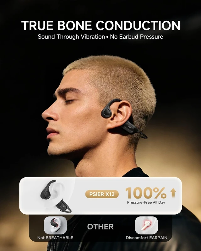 Alt view image 2 of 5 - PSIER Bone Conduction Headphones, 2026 Upgrade Open Ear Running Headphones