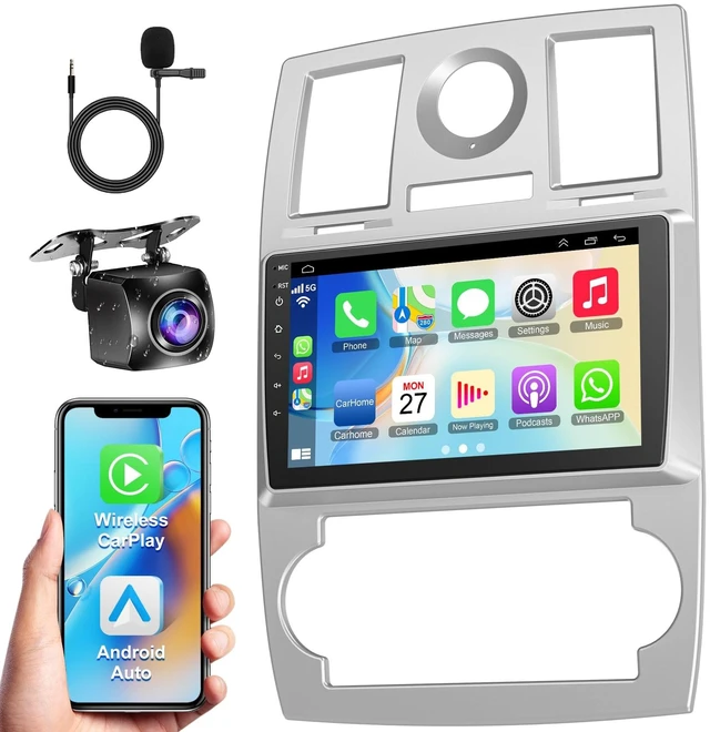 Main image of 5G WiFi Car Radio for Jeep Chrysler 300 300C 2004-2011 with Wireless Carplay&Android Auto, 9 Inch 4+64GB Chrysler Stereo with Voice Control WiFi GPS BT5.2 EQ DSP FM Backup Camera