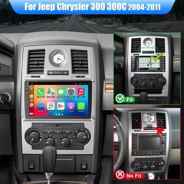 Alt view image 2 of 5 - 5G WiFi Car Radio for Jeep Chrysler 300 300C 2004-2011 with Wireless Carplay&Android Auto, 9 Inch 4+64GB Chrysler Stereo with Voice Control WiFi GPS BT5.2 EQ DSP FM Backup Camera