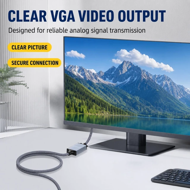 Alt view image 3 of 5 - BOPLYBAY 50FT/15M VGA Extension Cable, HD15 Male to Female, 1080P