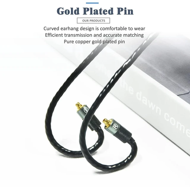 Alt view image 2 of 5 - MMCX Plug 5N OFC Copper+Graphene Earphone Replacement Cables for SHURE SE846 SE535 SE425 Xelento Remote T8iE T9iE Fidue A83 Sirius MkII Dunu DK3001Pro DK4001 UE900S W60 W80 (4.4mm Plug, MMCX)