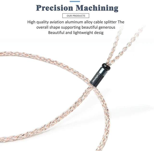 Alt view image 3 of 5 - MMCX Plug 5N OFC Copper+Graphene Earphone Replacement Cables for SHURE SE846 SE535 SE425 Xelento Remote T8iE T9iE Fidue A83 Sirius MkII Dunu DK3001Pro DK4001 UE900S W60 W80 (4.4mm Plug, MMCX)