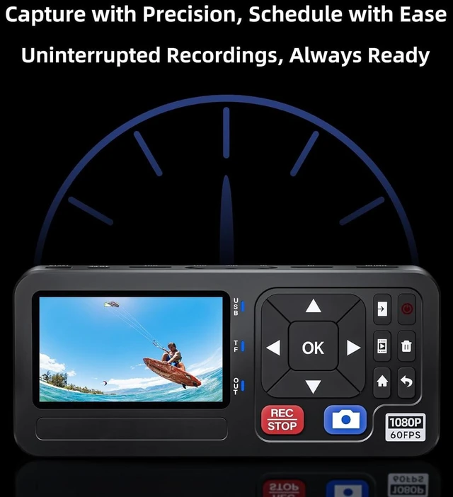 Alt view image 5 of 5 - Portable 4K HD Video Audio to Digital Recorder with Remote, HDMI CVBS YPbPr VGA Video Capture Box Standalone for Recording VHS, VCR, DVR, DVD, Hi8, DV Player, Camcorder, Gaming Consoles to USB SD Card