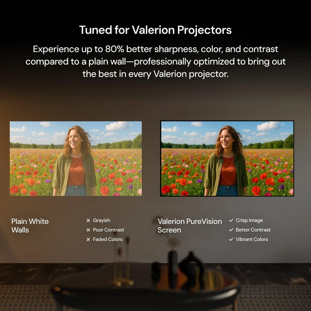 Alt view image 4 of 5 - AWOL Valerion 120" PureVision Fixed Frame Projector Screen, Laser Speckle Reduction, PET Matte Screen, 4K/8K UHD Ready, True Color with 1.0 Gain, 170 Wide Viewing Angle, Long Throw & UST Compatible