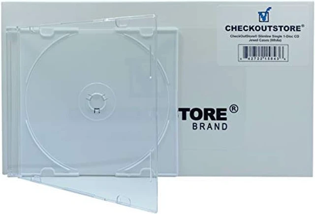 Alt view image 2 of 2 - CheckOutStore (50) Slimline Single 1-Disc CD Jewel Cases (White)