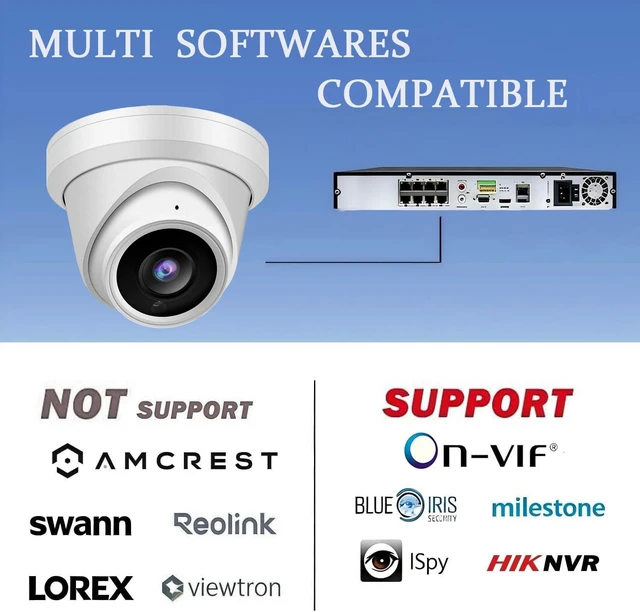 Alt view image 2 of 5 - Real HD 8MP 4K PoE IP Security Turret Camera Outdoor 98Ft IR Night Vision, 2.8mm Wide Angle 105 FOV, H.265, Waterproof IP66, Metal Housing IP Camera, NDAA Compliant