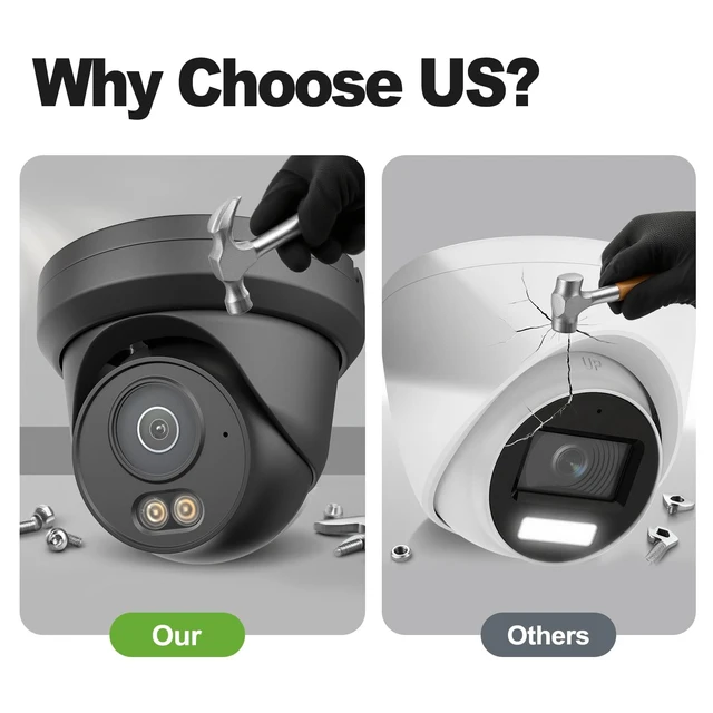 Alt view image 3 of 5 - UNILOOK 4K 8MP PoE IP Camera, Wired Turret Security Camera Outdoor (1 Pack)