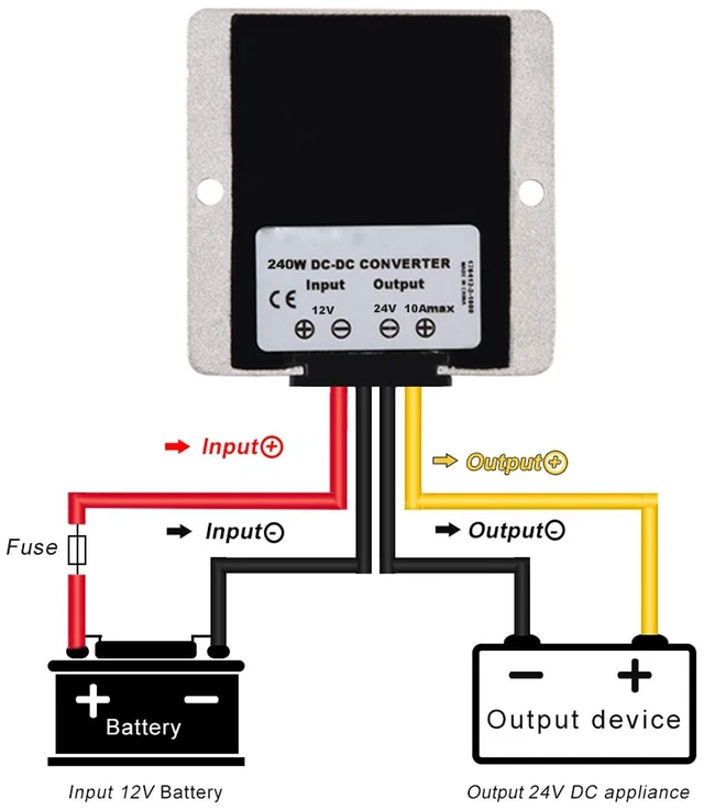 Alt view image 5 of 5 - MGGi DC Boost Converter, 12V to 24V 10A 240W Voltage Booster, DC Power Supply Module, Waterproof - for Car, Truck, Boat, Electric Bike