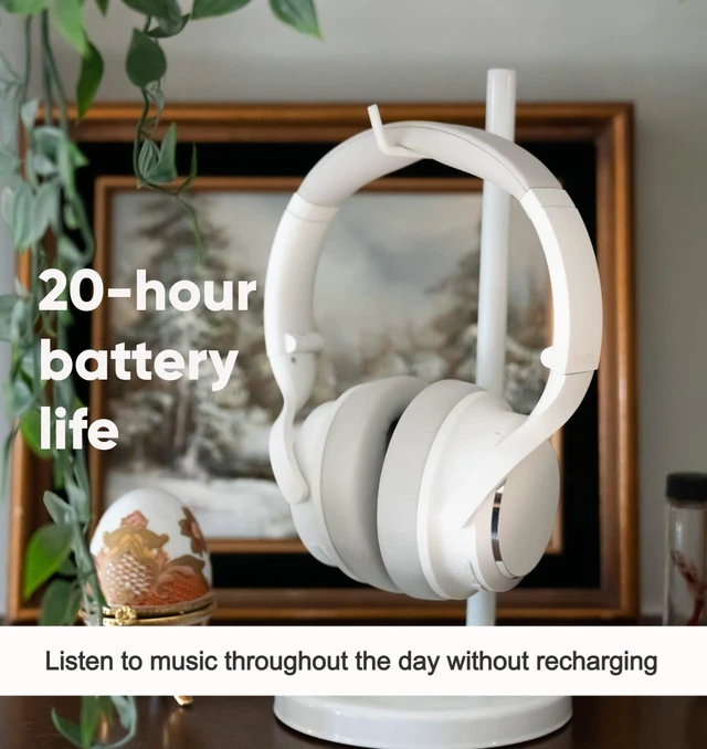Alt view image 5 of 5 - WYZE Noise Cancelling Over-Ear Headphones with Hard Case, White