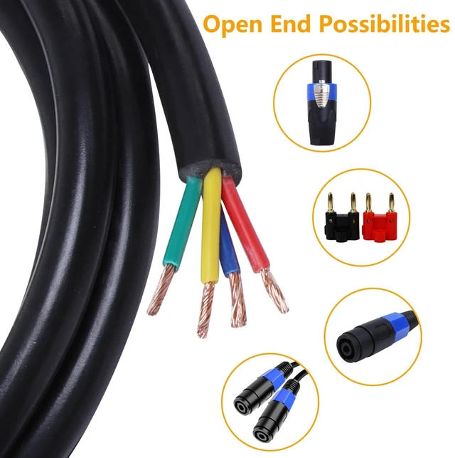 Alt view image 3 of 5 - HBU 1-Pack 4 Wire Speakon to Bare Cable - 12 Feet, 4 Conductors, Road Tour