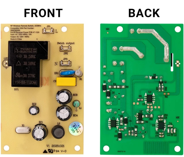 Alt view image 4 of 5 - 3000380200RP Replacement Remote Control Receiver for Dimplex Electric Fireplace DWF1146GP,3000380200RP,DWF1203,6908490100,EWF-SS,RWF-DG,6903950300,6908760100,DWF1203B,DCF7850,EMSC,6901820200