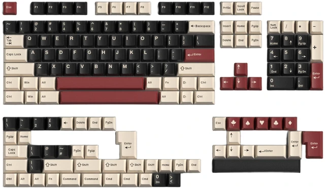 Main image of Ussixchare Rome Keycaps, 163 Keys Cherry Profile, Double Shot Keycaps Set, Custom Key caps for MX Switches Mechanical Keyboard