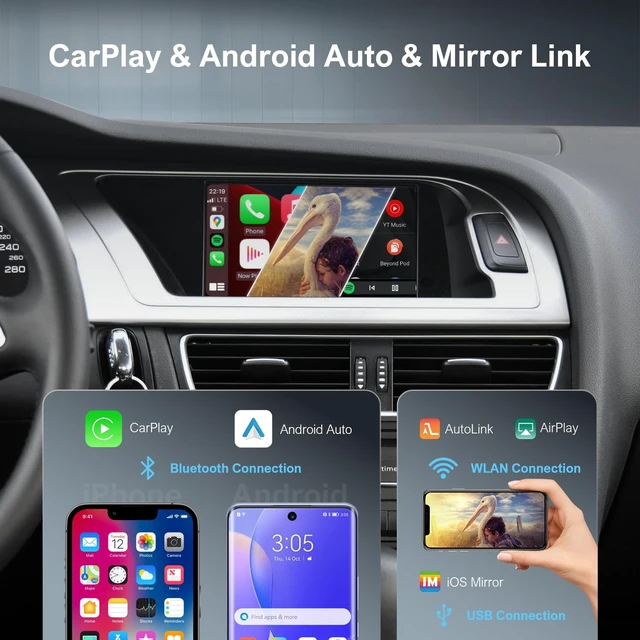 Alt view image 4 of 5 - Wireless CarPlay MMI Retrofit Kit for Audi A4 A5 Q5(B8/8.5)2008-2018 MMI 3G