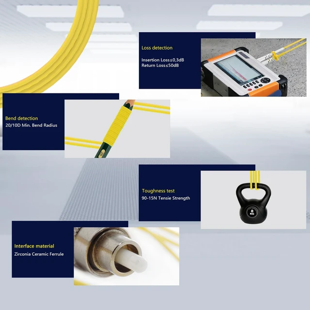 Alt view image 5 of 5 - KeepFly Fiber OS2 LC to LC Fiber Patch Cable 100m/328ft, 10G - 9/125m - Duplex, SMF Single Mode Fiber Jumper Cable Cord LSZH(Yellow) - 100M(328ft)