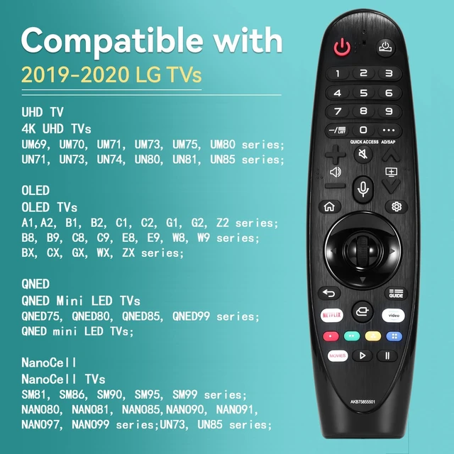 Alt view image 5 of 5 - Replacement for LG Magic Voice Remote Control for 2017-2022 Smart TV, MR22GA MR21GA MR20GA MR19BA AKB75855501 Magic Remote with Voice and Pointer Function (LG20 Remote+Blue case)