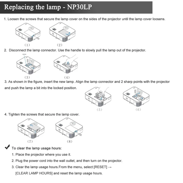 Alt view image 5 of 5 - Litance Projector Lamp Bulb NP30LP for NEC NP-M332XS M352WS M402H M403H