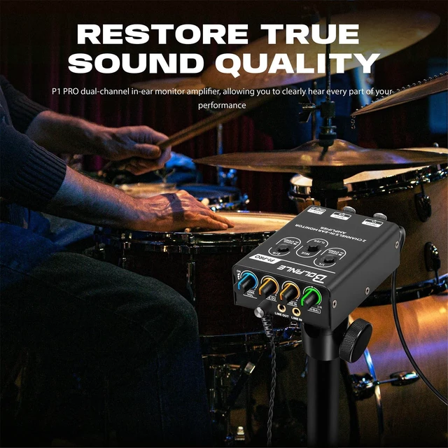 Alt view image 2 of 5 - Bolanle P1-Pro 2-Channel Personal in-Ear Monitor Amplifier, Black