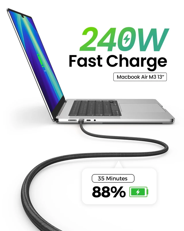 Alt view image 4 of 5 - Fitee 80Gbps USB4 Cable for Thunderbolt 5 Cable 6.6FT