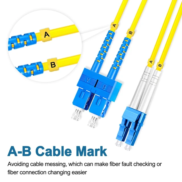 Alt view image 4 of 5 - Lebrudos 5Pcs 1 Meter Fiber Optic Patch Cord SC UPC to LC UPC, Duplex Single Mode Fiber Cable Jumper OS2 G652D 9/125m, 1310nm/1550nm LSZH 3.0mm