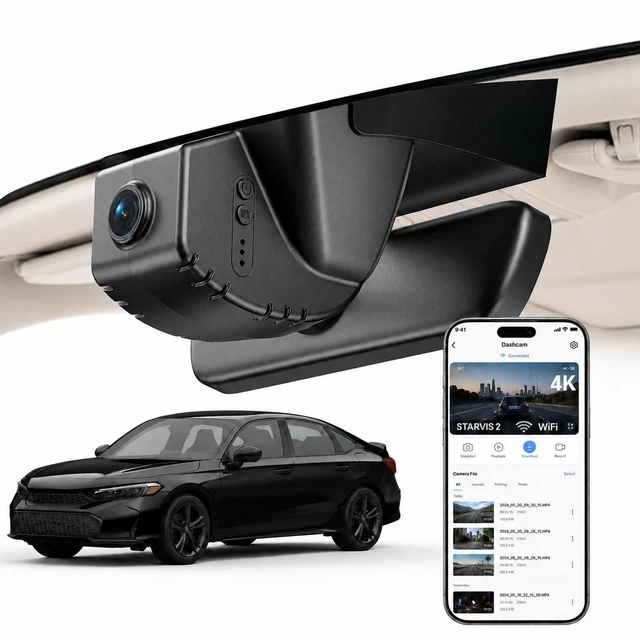 Main image of OVAMAN OEM-Fit 4K Dash Cam for Honda Civic 2022-2026, 64GB