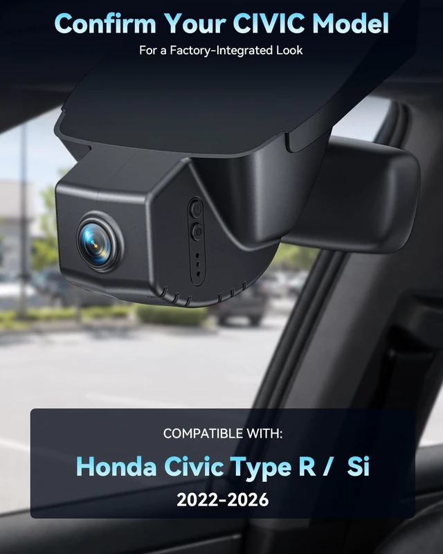 Alt view image 2 of 5 - OVAMAN OEM-Fit 4K Dash Cam for Honda Civic 2022-2026, 64GB
