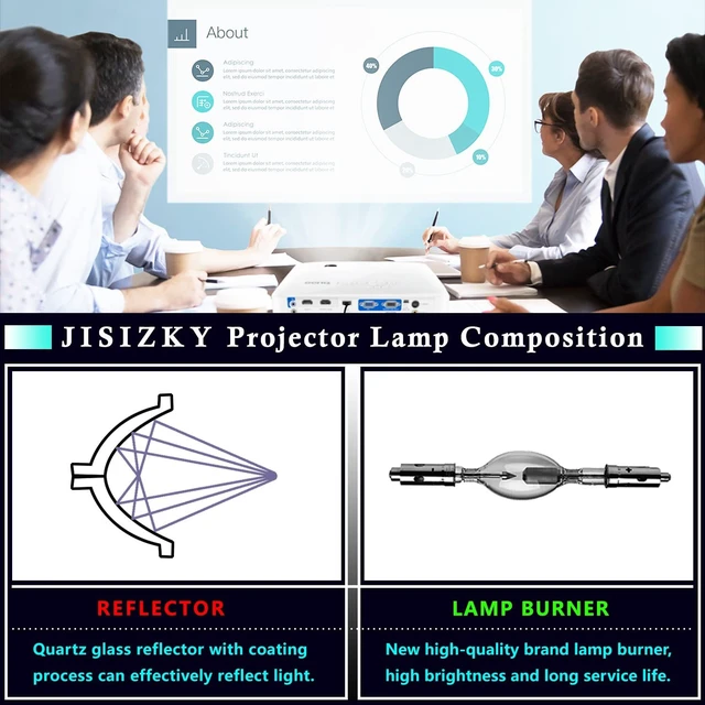 Alt view image 3 of 5 - JISIZKY BL-FU260C Original Replacement Bare Lamp Bulb Fit for OPTOMA DH400 DH401 DU380 EH416 W416 WU416 X416 DU400 EH416e Projectors