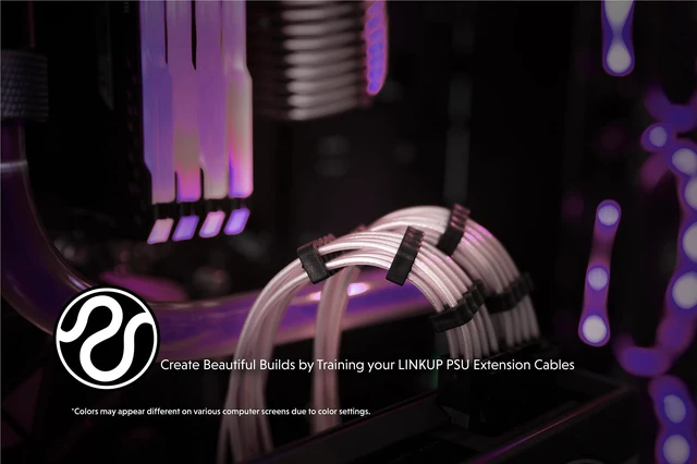 Alt view image 5 of 5 - LINKUP ATX 24-Pin PSU Extension Cable ^^ 30cm, Pink