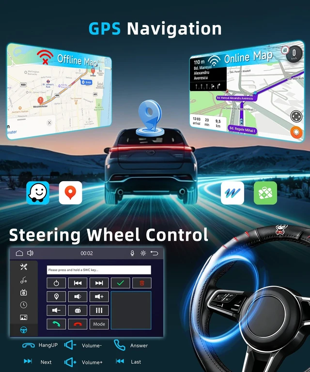 Alt view image 5 of 5 - VECHTEL 2026 Upgrade 10.1 IPS Rotatable Car Stereo Single Din Touchscreen