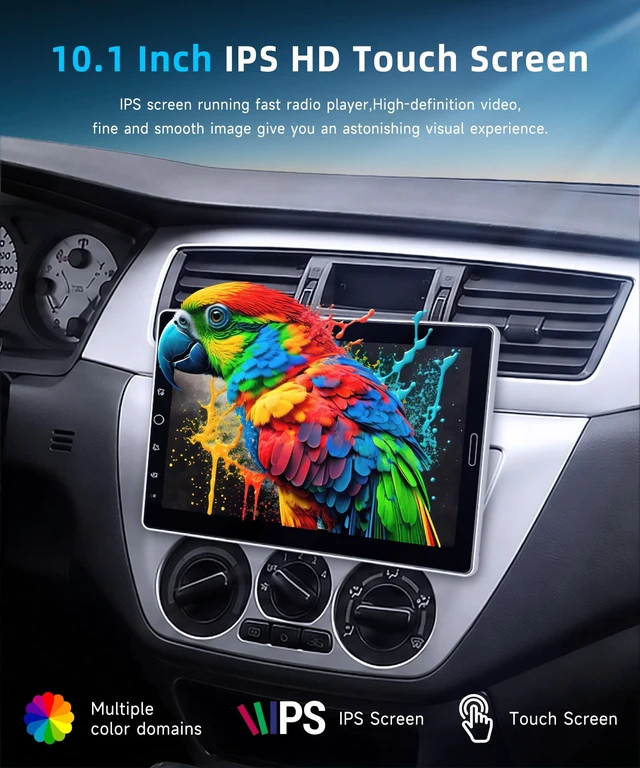 Alt view image 3 of 5 - VECHTEL 2026 Upgrade 10.1 IPS Rotatable Car Stereo Single Din Touchscreen