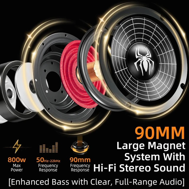 Alt view image 4 of 5 - 6.5 Inch Speakers, 800W 4 Ohm 6.5 In Speaker Car Audio Aluminum Cone Woofer