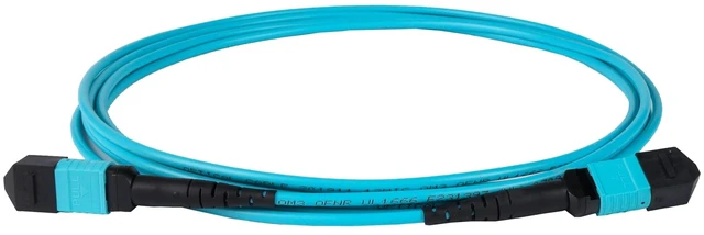Alt view image 2 of 5 - SpeedyFiberTX 1-Pack 3 Meter 12 Fiber Low Loss Non-Pinned MPO to MPO Fiber Trunk Cable, Type-B, OM3 Corning ClearCurve, Fire Retardant Plenum Cable Jacket ^^ MTP Compatible