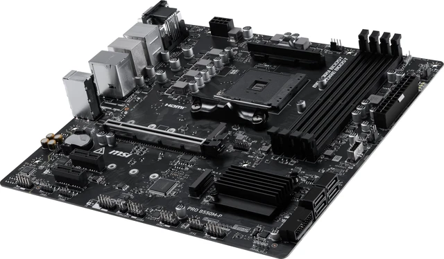 Alt view image 3 of 4 - MSI PRO B550M-P Motherboard, mATX - Supports AMD Ryzen 5000/5000 G-Series, 4000 G-Series, 3000/3000 G-Series Desktop Processors, AM4 - DDR4 Memory Boost (up to 4400+ MT/s OC), PCIe 4.0 x16, M.2 Ge