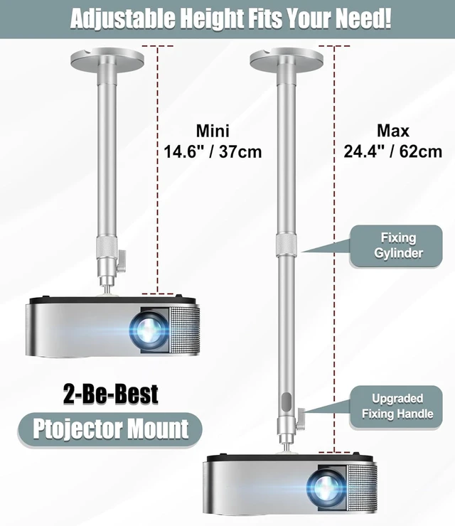 Alt view image 3 of 5 - Projector Mount Bracket Compatible with HAPPRUN, Aurzen & Most Projectors