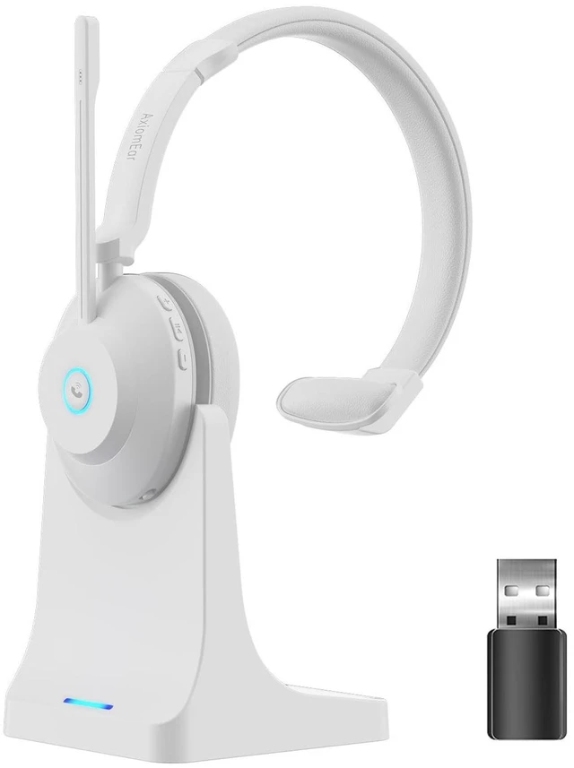 Main image of AxiomEar Bluetooth Wireless Headset with Mic for Work, Advanced Noise Reduction Microphone, Clear Calls - Comfortable On-Ear Headphones, Bluetooth 5.3, Applicable to Laptop, PC, Zoom, Office(Wh