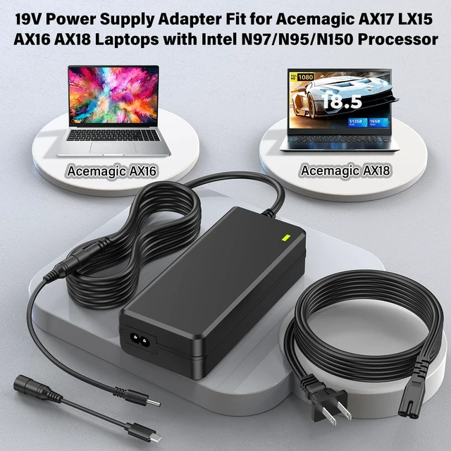 Alt view image 2 of 5 - 19V Laptop Charger Replacement Fit for Acemagic AX18 AX17 AX16 LX15