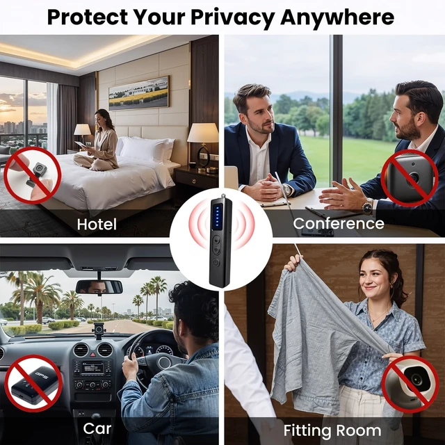Alt view image 5 of 5 - PIPAPI Hidden Camera Detector Bug Detector Hidden Devices Detector with Infrared Scanning, Magnetic Field Detection