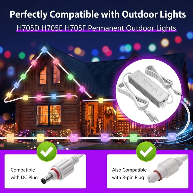 Alt view image 4 of 5 - XZGm IP67 36V 2A AC DC Adapter for Govee H705DEF Outdoor Lights H706A White