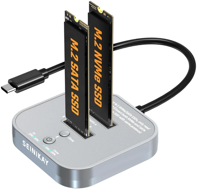 Main image of SEINIKAY 20Gbps M.2 NVMe/SATA Cloner, NVMe Cloner Duplicator with, Dual NVMe Enclosure, Design for 22110 2280 2260 Size