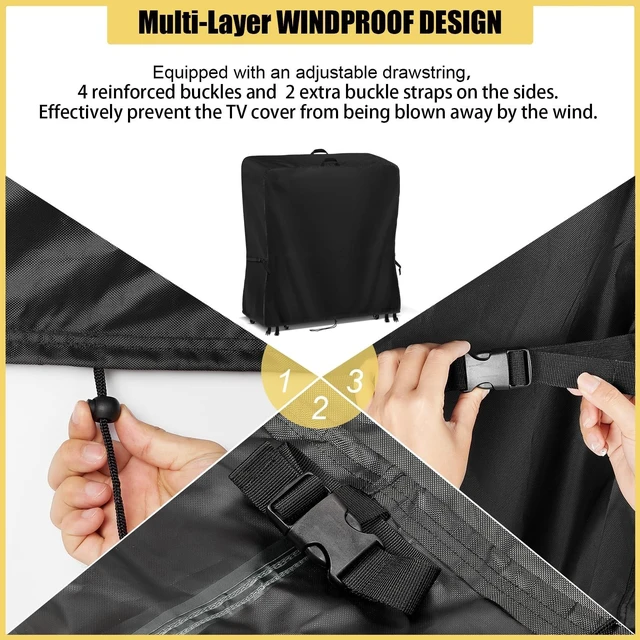 Alt view image 5 of 5 - Hdenmist Outdoor TV Cover 44 Inch Weatherproof TV Cover for Outside