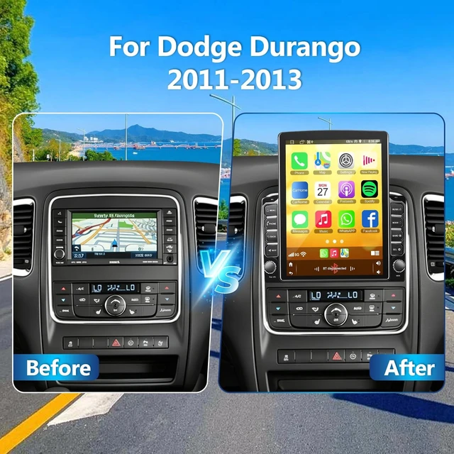 Alt view image 2 of 5 - 4Core 64G Android 14 Double Din Car Radio for Dodge Durango 2011-2013