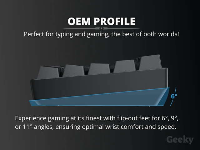 Alt view image 4 of 5 - Geeky GK80 Tenkeyless ^^ Hot Swappable Mechanical Gaming Keyboard ^^ 87 Keys Multi Color RGB LED Backlit for PC/Mac Gamer ^^ ANSI US American Layout (Black, Mechanical Speed Yellow)