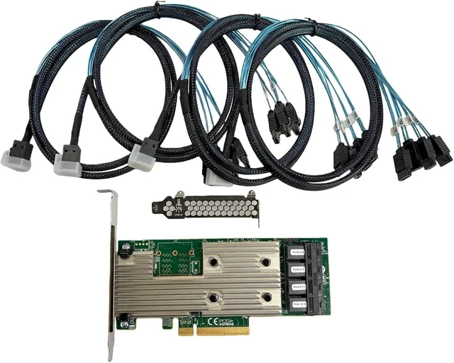 Main image of SVNXINGTII 9305-16i SAS9305-16i 12Gbs 4 Port HBA Card 4*SFF-8643-SATA Cable