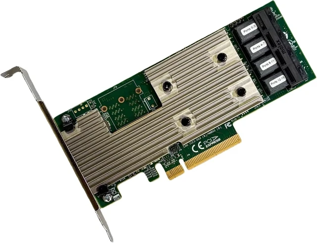 Alt view image 4 of 5 - SVNXINGTII 9305-16i SAS9305-16i 12Gbs 4 Port HBA Card 4*SFF-8643-SATA Cable