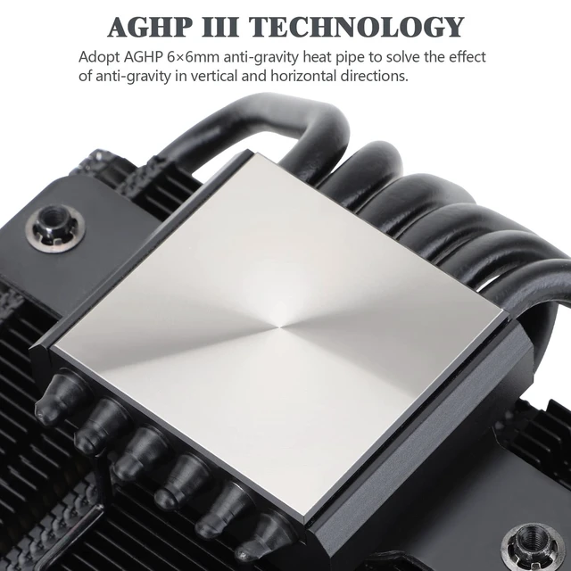 Alt view image 3 of 5 - Thermalright-TR AXP120-X67 Black ARGB Low Profile CPU Air Cooler with Quite 120mm TL-C12015B-S PWM Fan, 6 Heat Pipes, 67mm Height, for AM4/AM5/Intel LGA 1851/1700/1150/1151/1155/1200/20