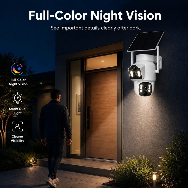 Alt view image 5 of 5 - Camcamp 2K Dual Lens Solar Security Camera Wireless Outdoor
