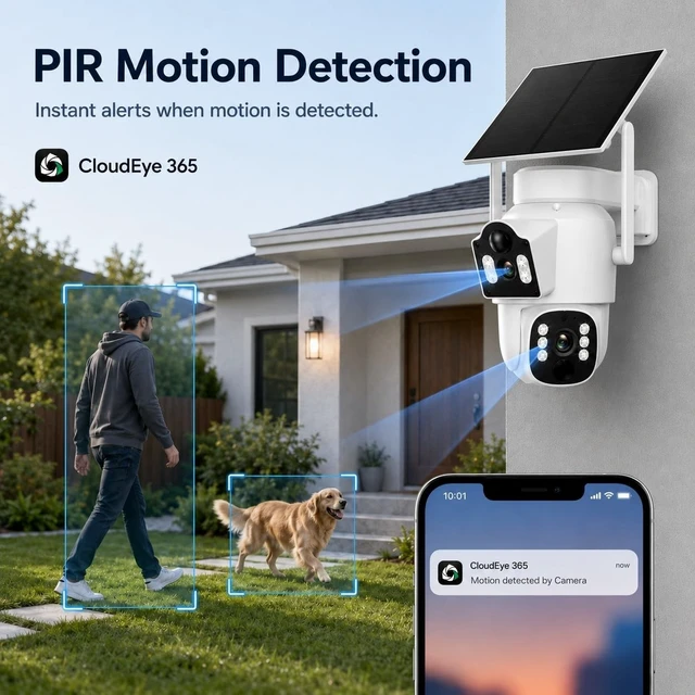 Alt view image 4 of 5 - Camcamp 2K Dual Lens Solar Security Camera Wireless Outdoor