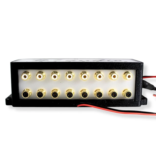 Alt view image 3 of 5 - B2 Audio Cockbox 2x16 RCA Splitter Distribution Block w/RGB LED Lights