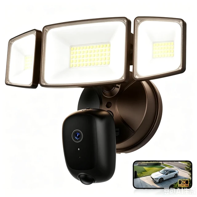 Main image of Onforu Hardwired Floodlight Camera Outdoor, 5500LM 2K HD Security Camera with Lights, Color Night Vision, Custom Motion Zones, 2-Way Audio, Built-in Siren, 2.4GHz WiFi, Compatible with Alexa, Brown